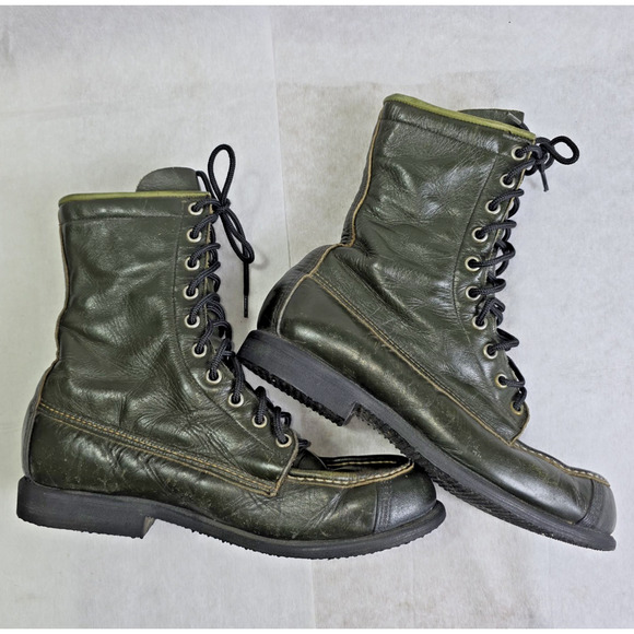 VTG Browning The Sportsman’s Boot Green Leather Lace Up Hunting Boots USA 7.5 A main image 12